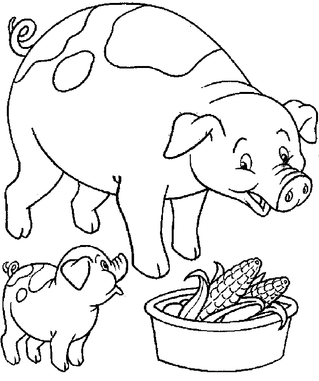Dessin #12773 - Dessin de cochon à colorier