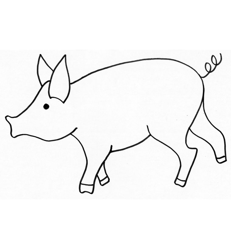 Dessin #12785 - coloriage de cochon gratuit a imprimer