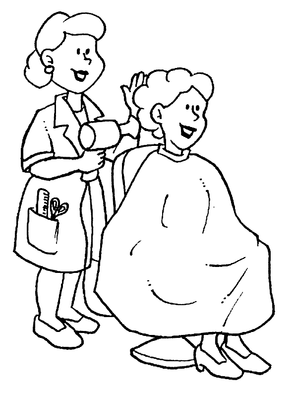 Dessin #14869 - une jolie image de coiffeur a colorier - niveau débutant