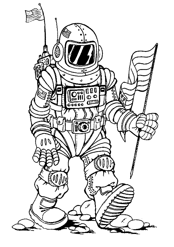 Dessin #14902 - coloriage cosmonaute