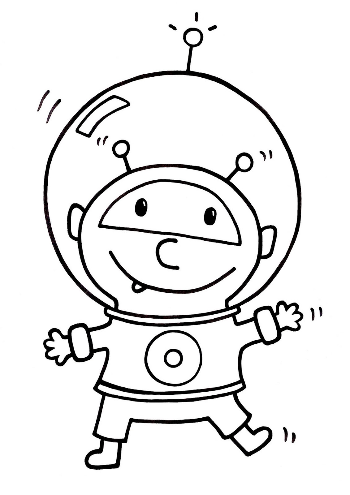 Dessin #14917 - Dessin de cosmonaute a colorier et imprimer
