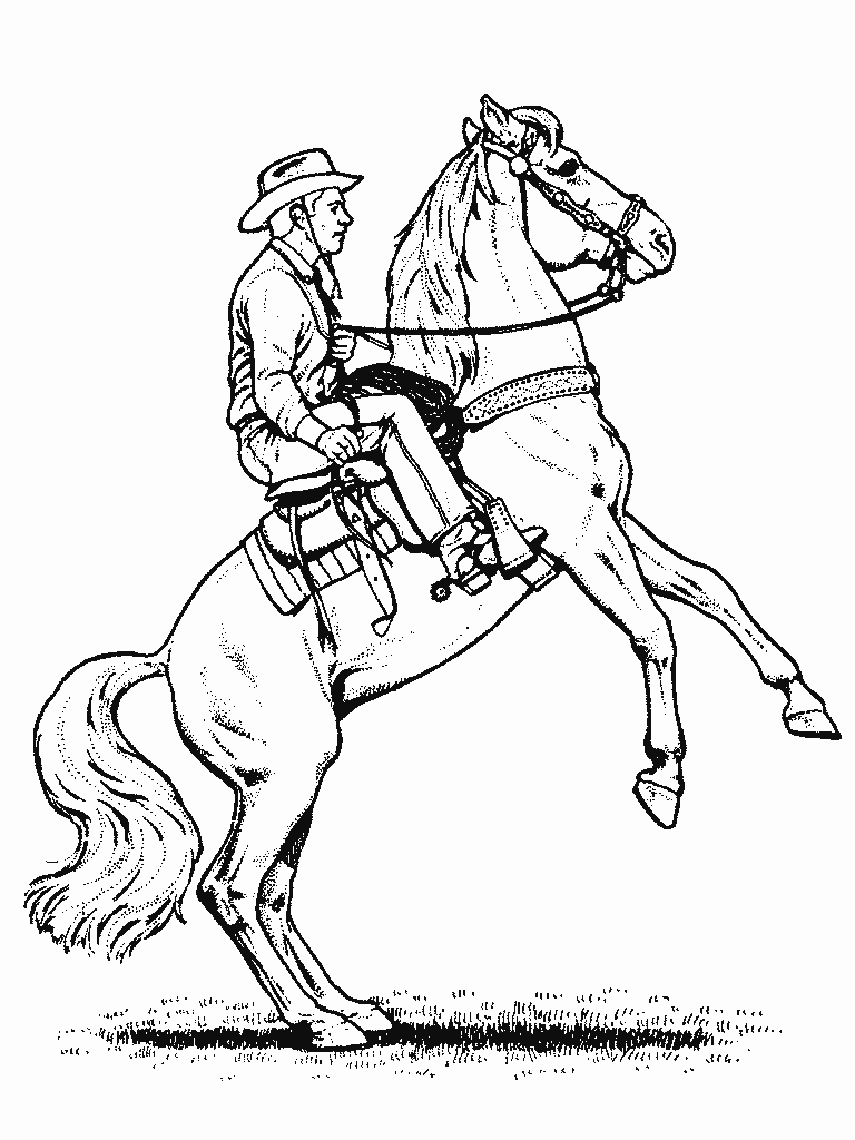 Dessin #14196 - Coloriage gratuit de cowboy a imprimer
