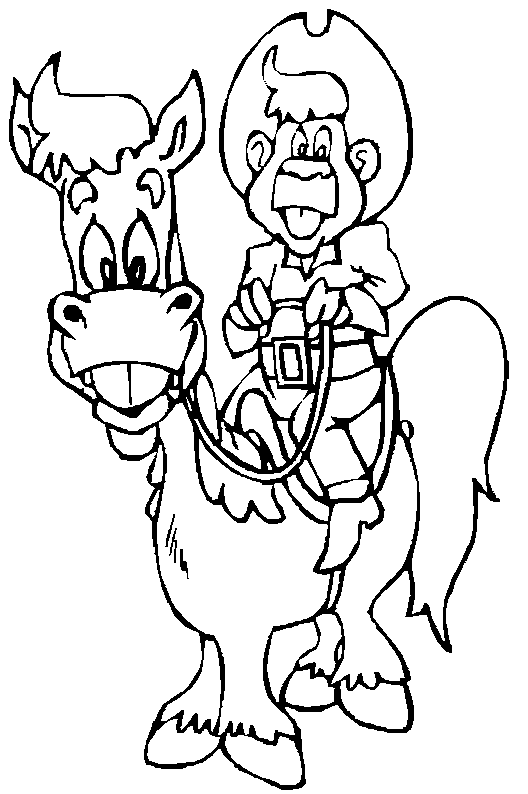 Coloriage Cowboy A Imprimer