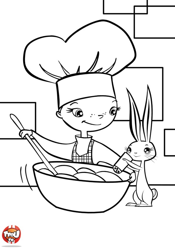Dessin #14260 - coloriage cuisinier à imprimer
