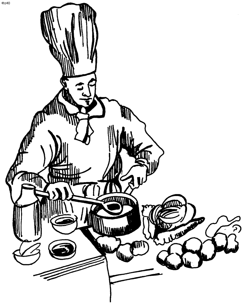 Coloriage cuisinier gratuit à imprimer et colorier - #14280 Dessin #14280 - Coloriage cuisinier imprimer et colorier