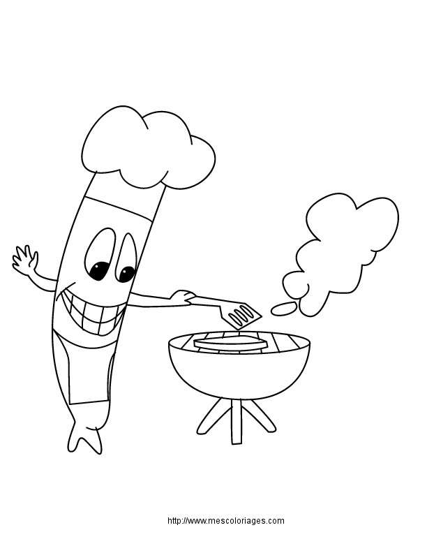 Dessin #14291 - dessin gratuit cuisinier a colorier
