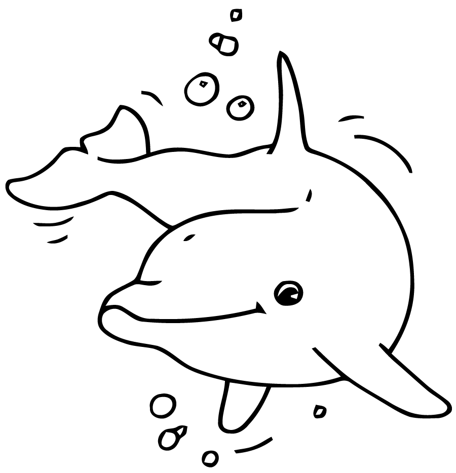 Dessin de dauphin à colorier