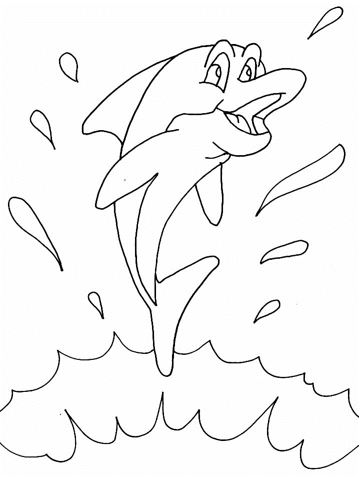 Dessin gratuit dauphin a colorier
