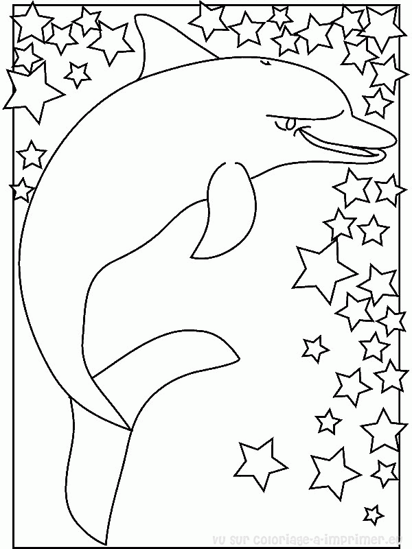 Coloriage de dauphin gratuit a imprimer