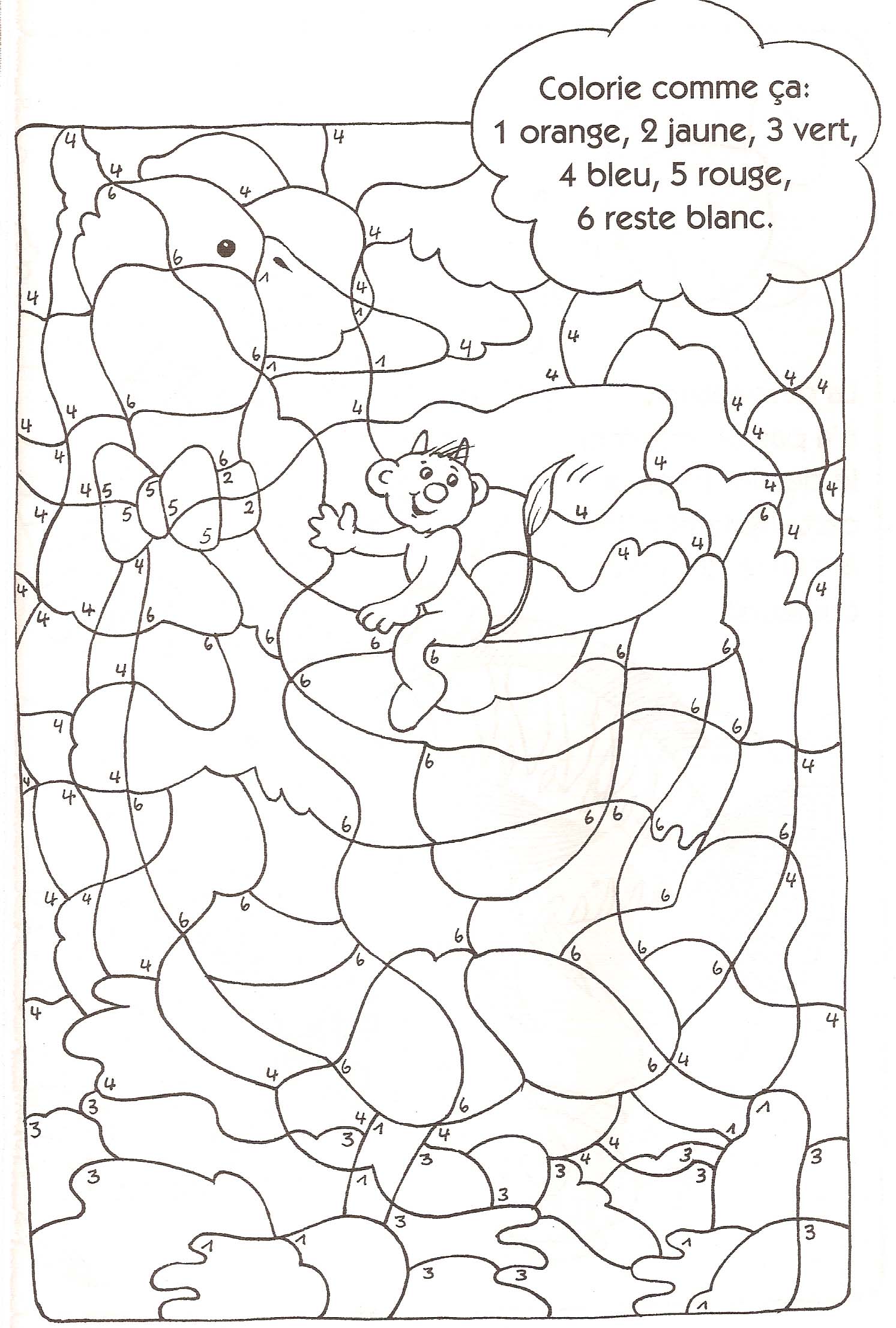 Image #19853 - Coloriage dessin à numéro gratuit