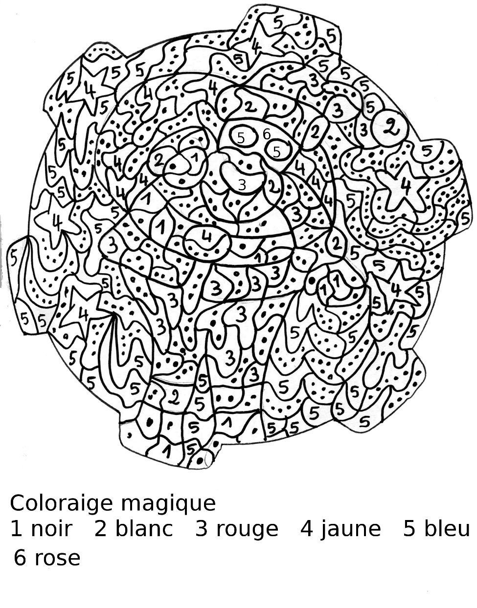 Image #19854 - Coloriage dessin à numéro gratuit