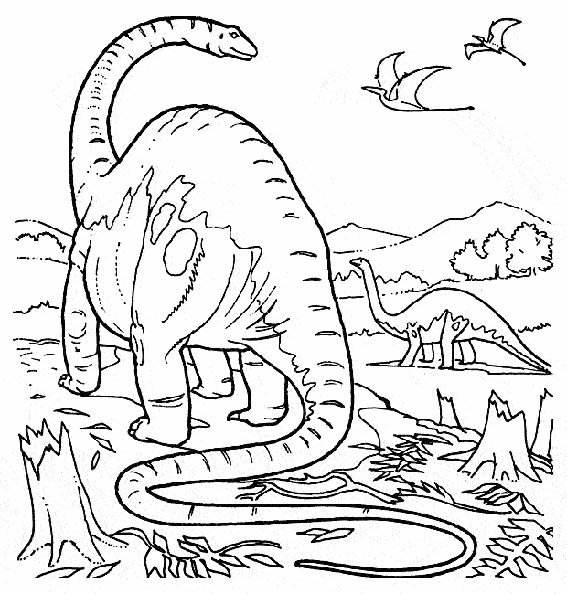 Coloriage de dinosaure gratuit à imprimer