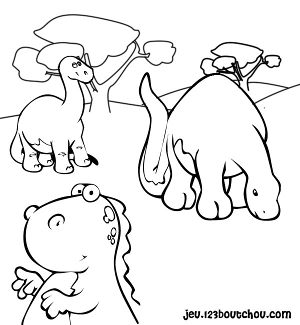 Dessin de dinosaure gratuit a imprimer et colorier