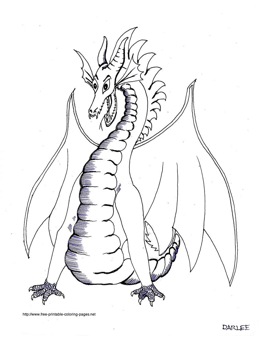 Image de dragon a colorier