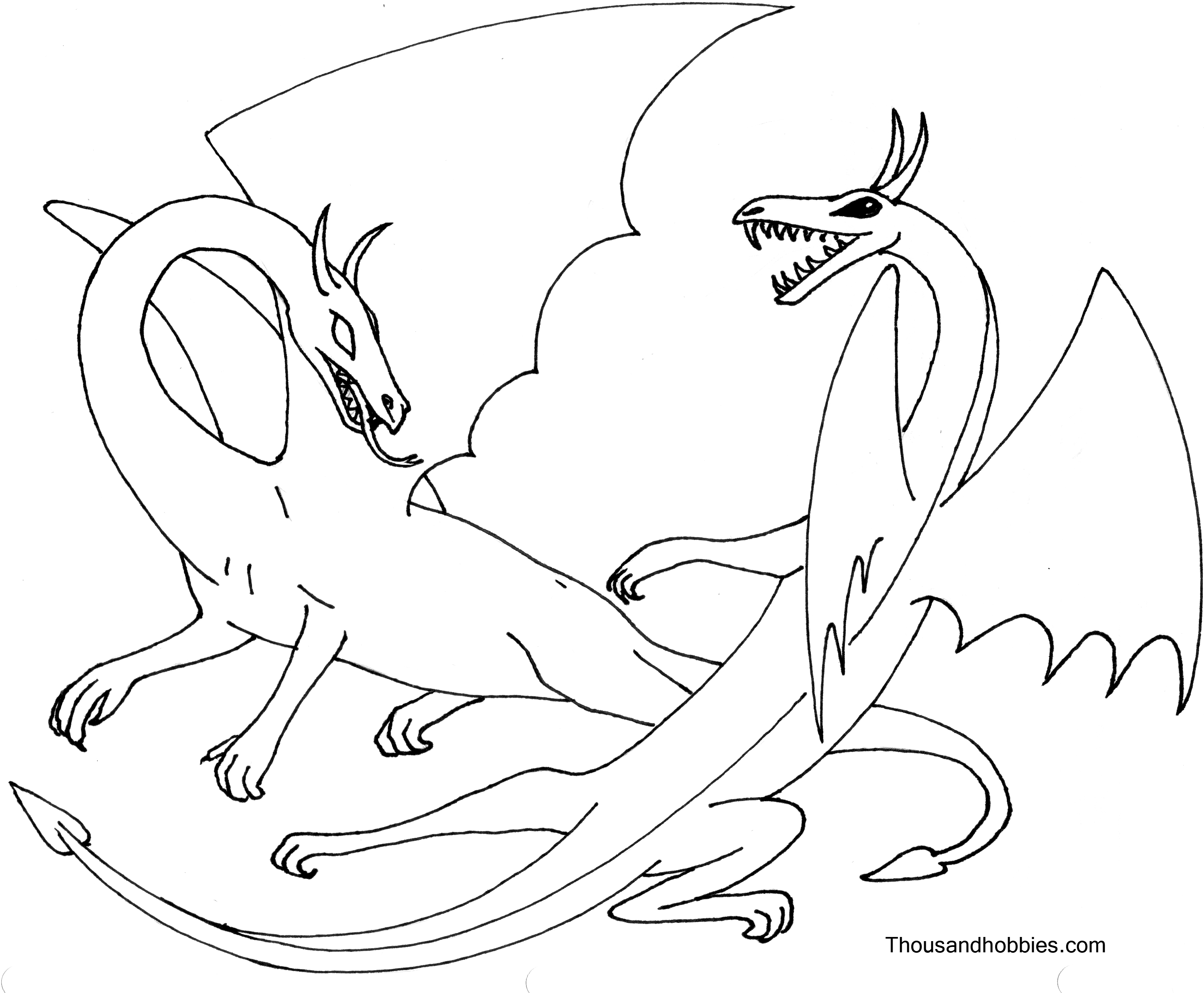 Activité de coloriage dragon a colorier