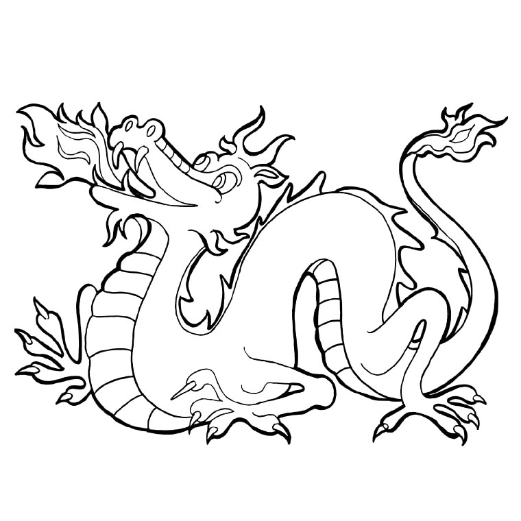 Dessin de dragon pour imprimer et colorier