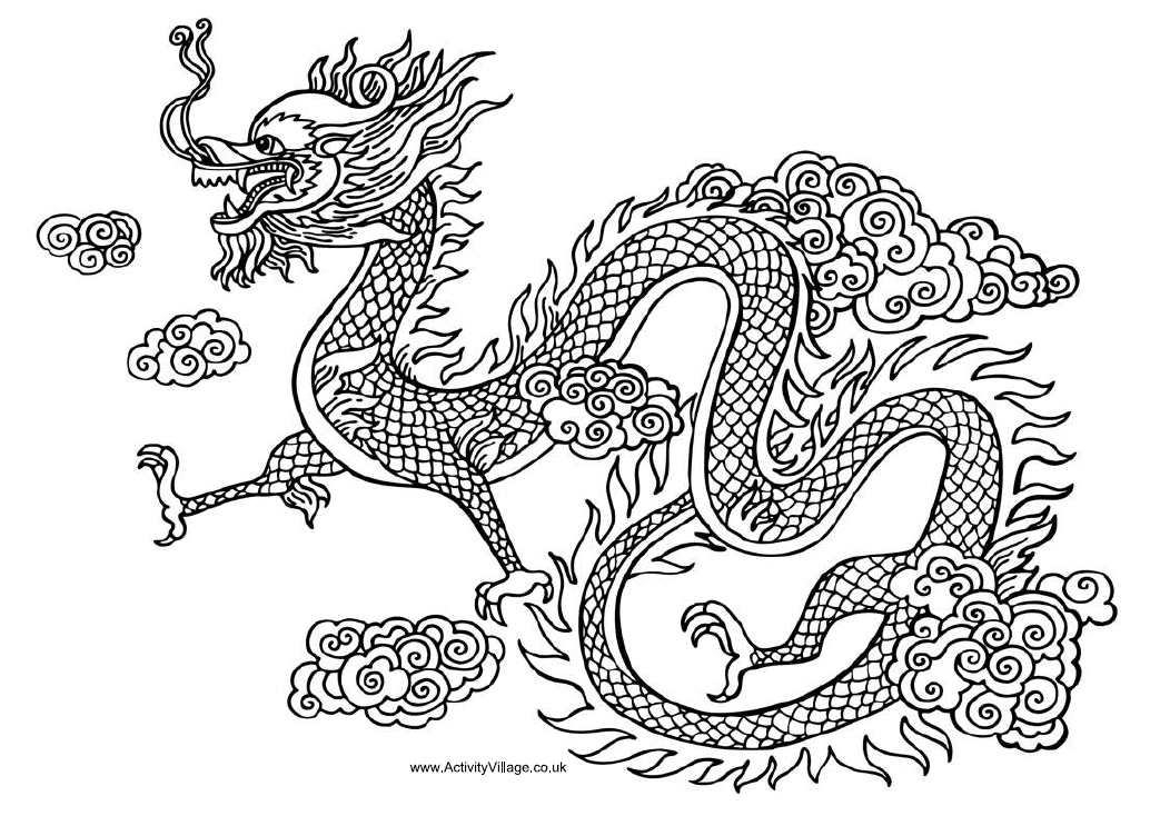 Dessin gratuit dragon à imprimer