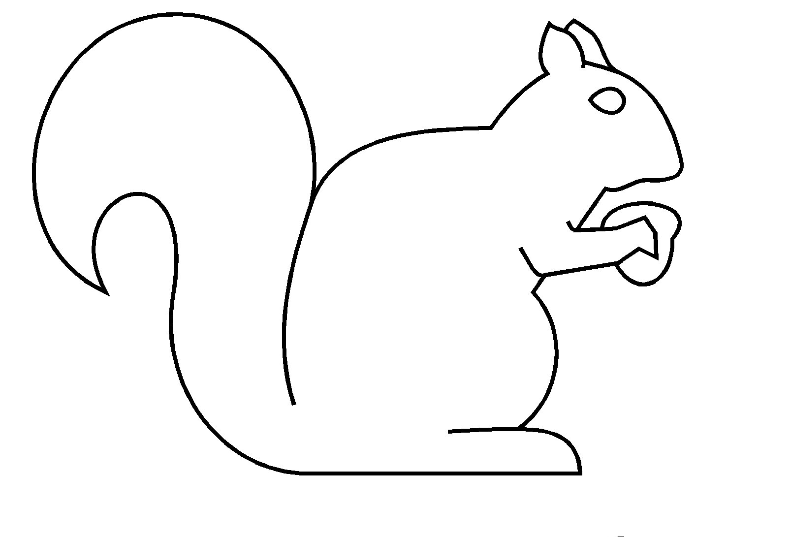 art graphique tracer des silhouettes de personnages et d animaux en Coloriage écureuil gratuit