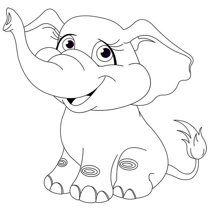 Dessin #12977 - coloriage elephant a colorier