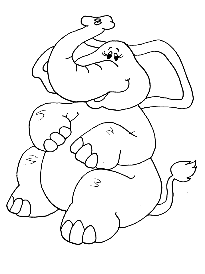 Dessin #12979 - dessin de elephant a colorier