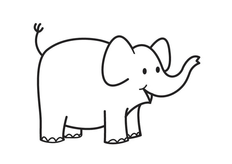 Dessin #12988 - beau dessin de elephant à colorier pour t'amuser
