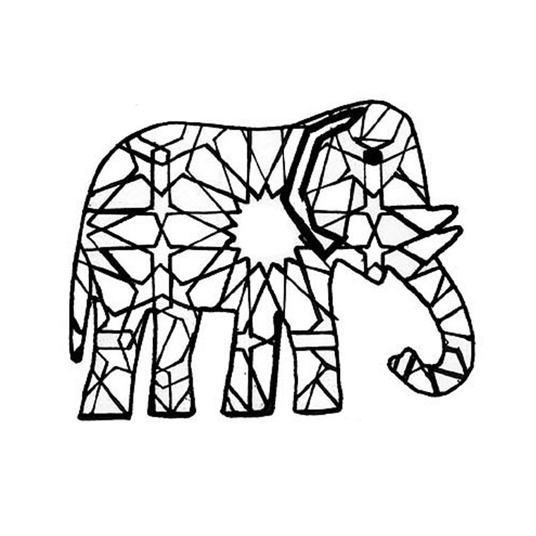 Dessin #12998 - coloriage elephant 
