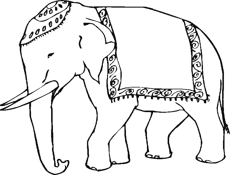 Dessin #13001 - dessin de elephant pour imprimer et colorier