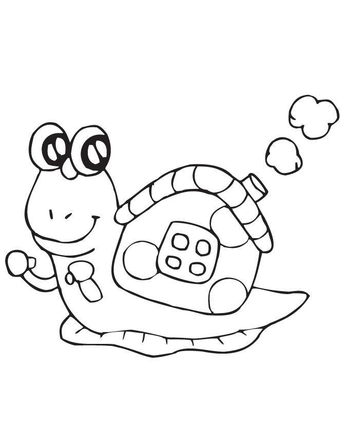 cartoon snail dessin à colorier 