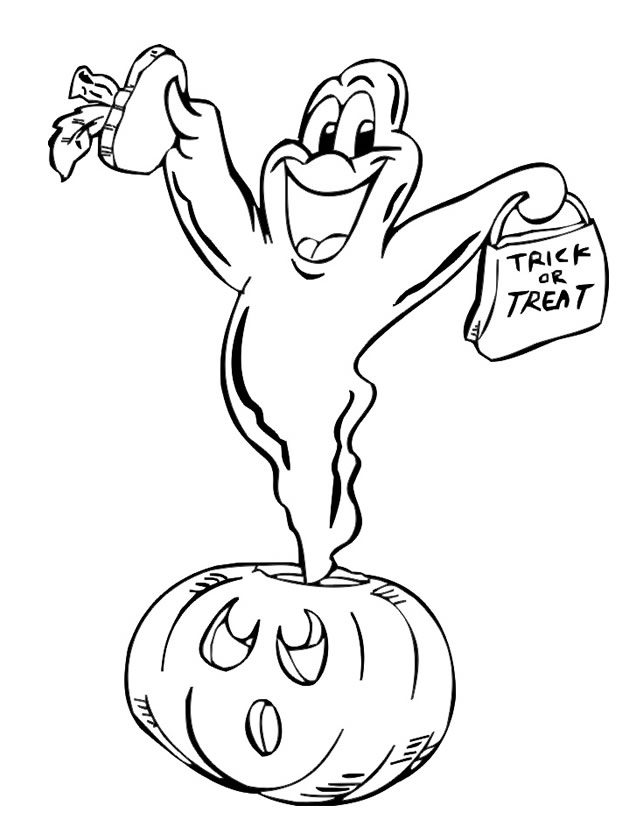 Dessin #14951 - image de fantôme a imprimer et colorier