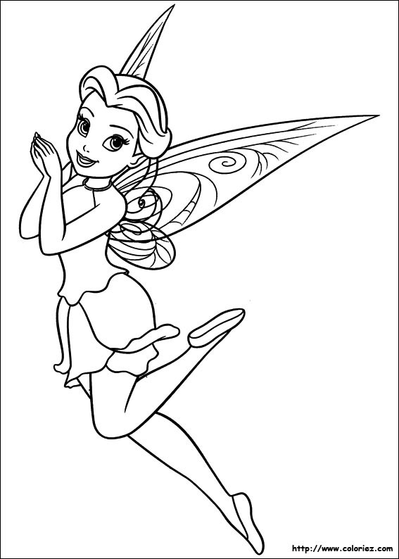 Dessin #11676 - Un beau dessin de fée clochette a colorier et imprimer gratuit