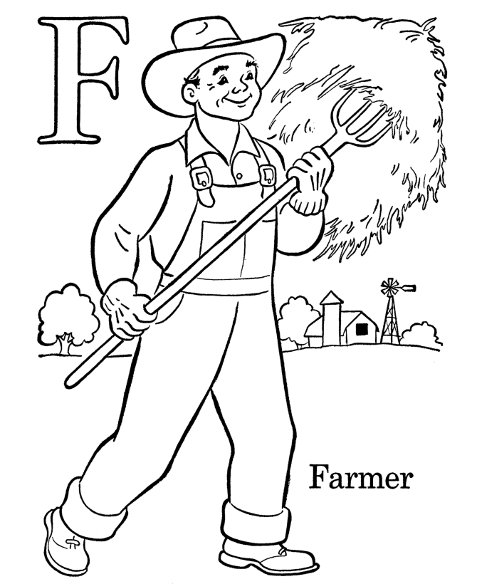 Dessin #14455 - Image de fermier a dessiner
