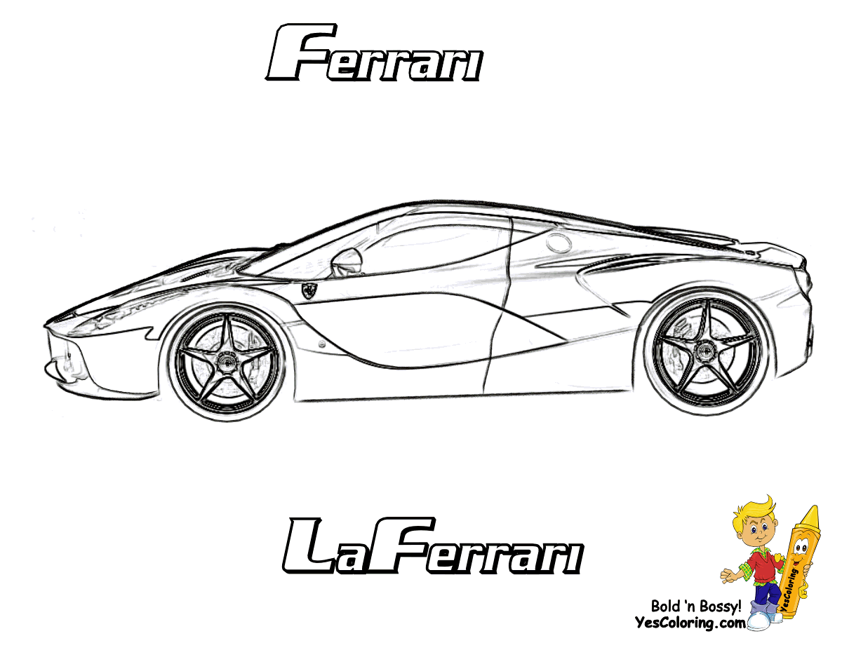 Dessin #16212 - Dessin gratuit de Ferrari a imprimer et colorier