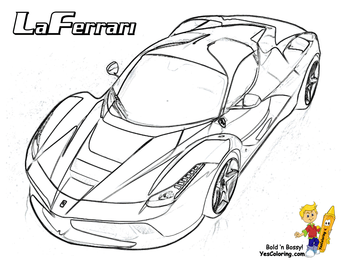 Dessin #16214 - dessin de Ferrari gratuit a imprimer et colorier