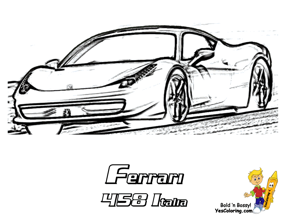 Dessin #16215 - Dessin gratuit de Ferrari a imprimer