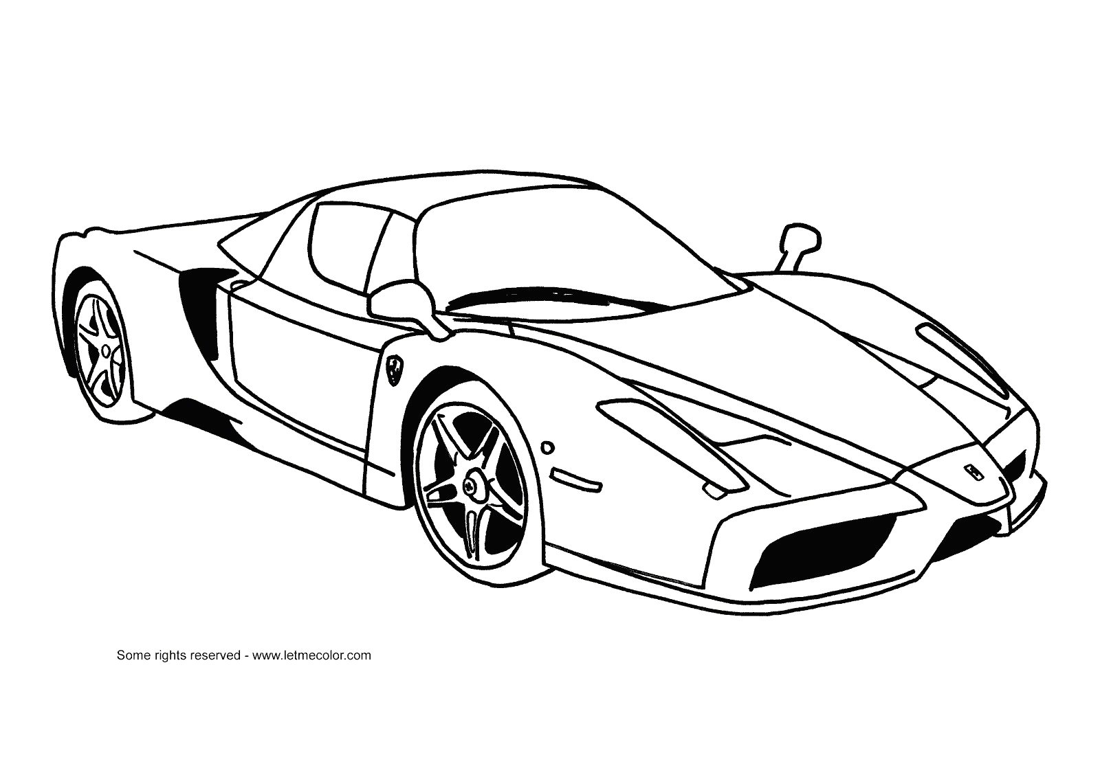 Dessin #16220 - coloriage de Ferrari à imprimer et colorier