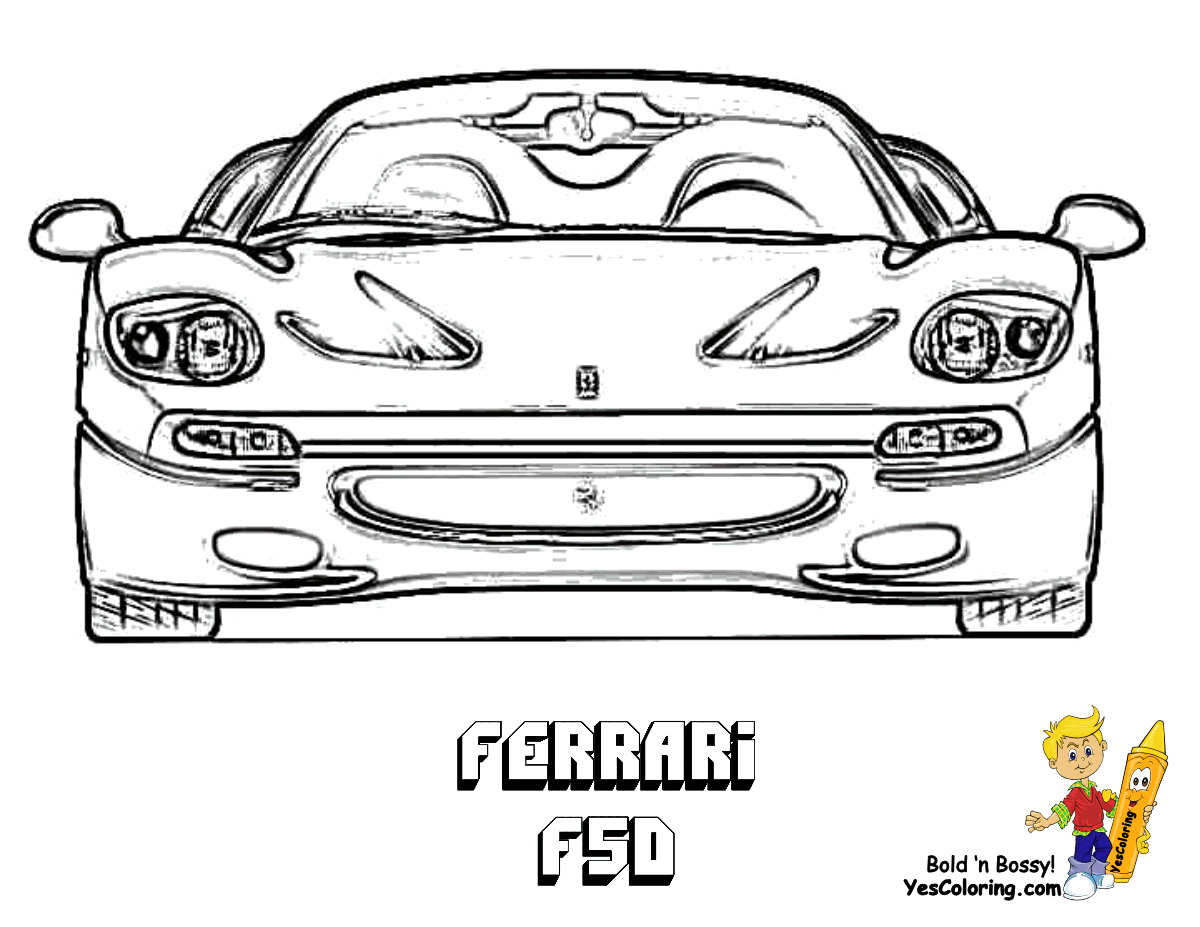 Dessin #16221 - Dessin de Ferrari gratuit à imprimer et colorier