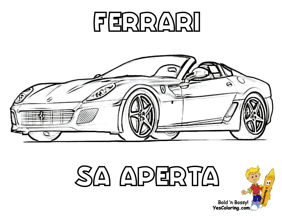 Dessin #16231 - Coloriage de Ferrari gratuit a imprimer