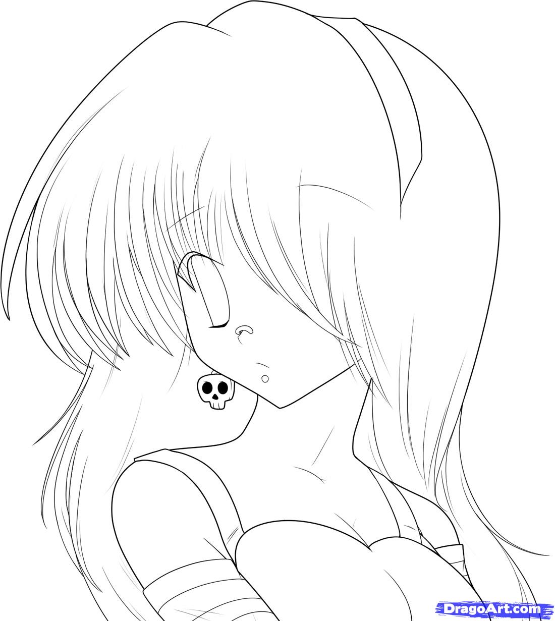 Image #24316 - Coloriage fille manga gratuit