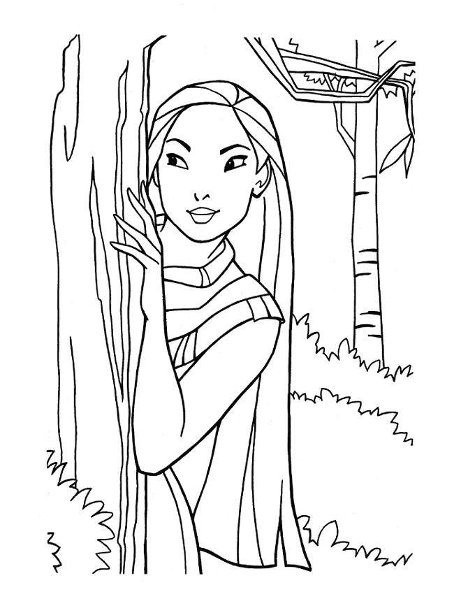 Dessin de forêt #98 - Cliquez pour imprimer  coloriage pocahontas, foret et dessin à colorier pocahontas, foret