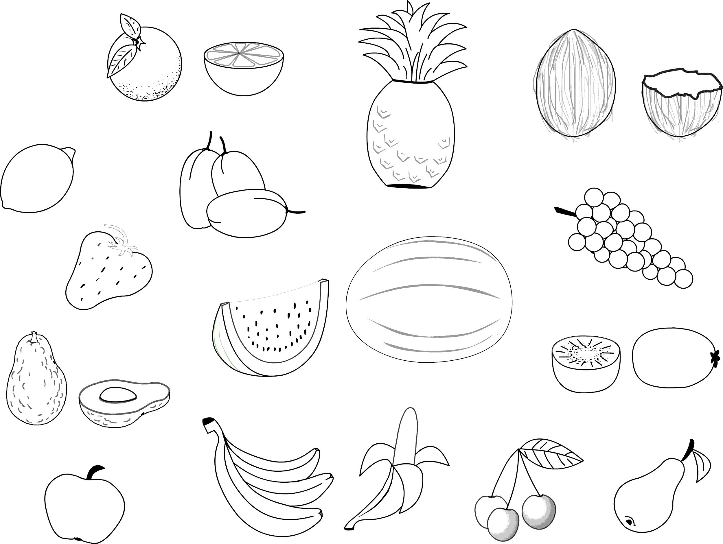 gratuit à imprimer fruit dessins à colorier pour enfants