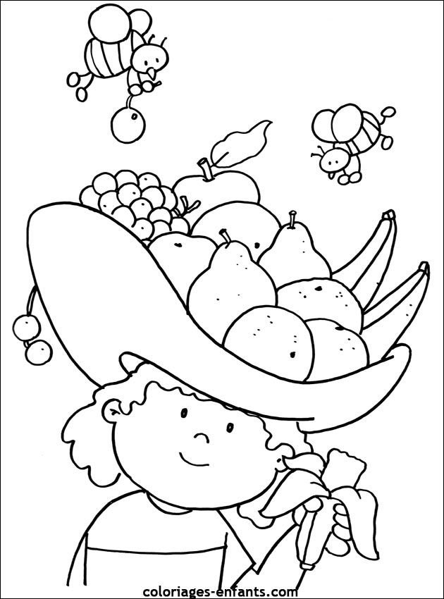 coloriages de fruits et légumes pour enfants