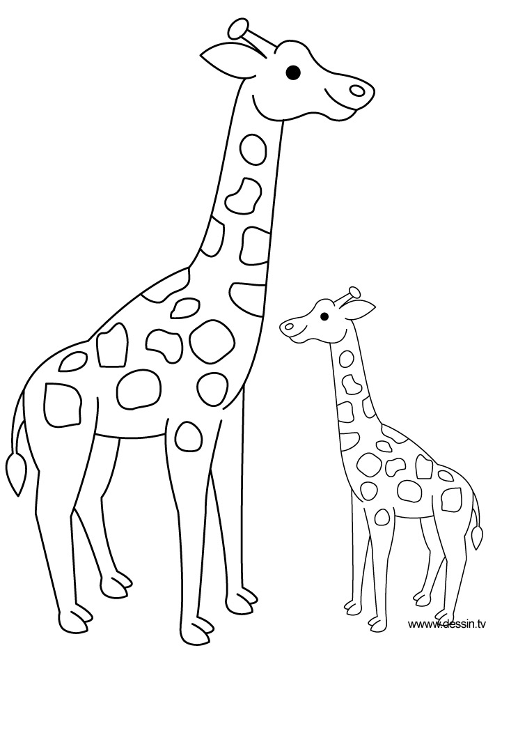 Dessin #13061 - image de girafe a imprimer et colorier