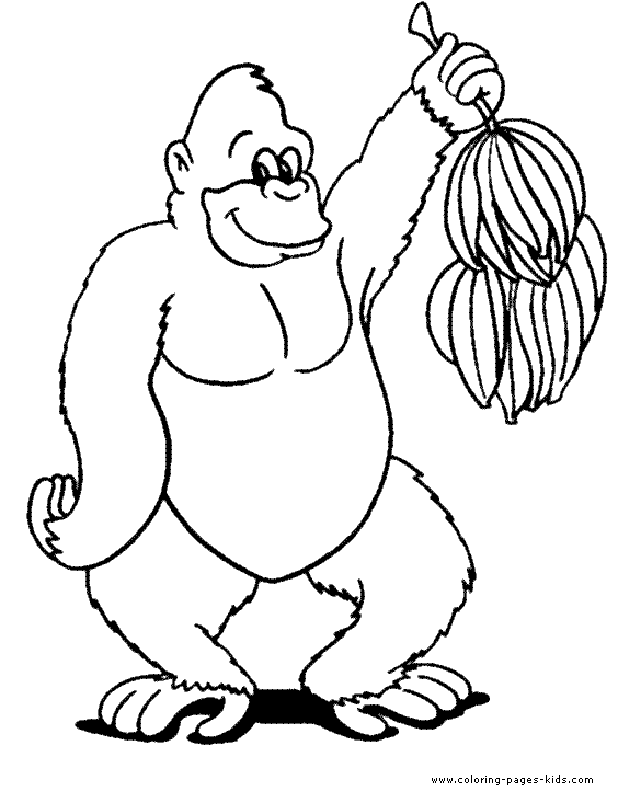 Dessin #13092 - dessin de gorille gratuit a imprimer et colorier