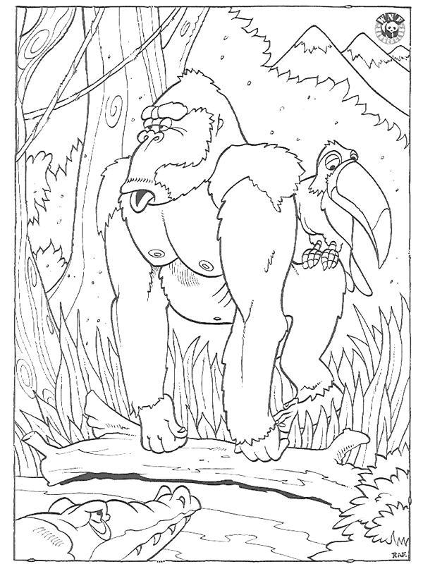 Dessin #13100 - Image de gorille a colorier