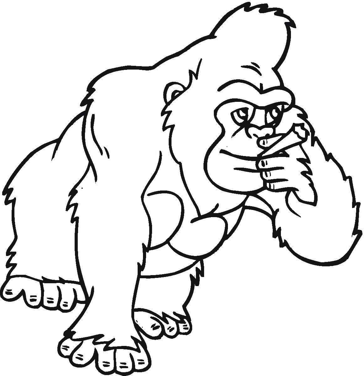 Dessin #13102 - dessin de gorille pour imprimer et colorier