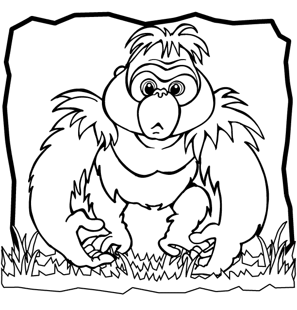 Dessin #13111 - dessin de gorille à colorier