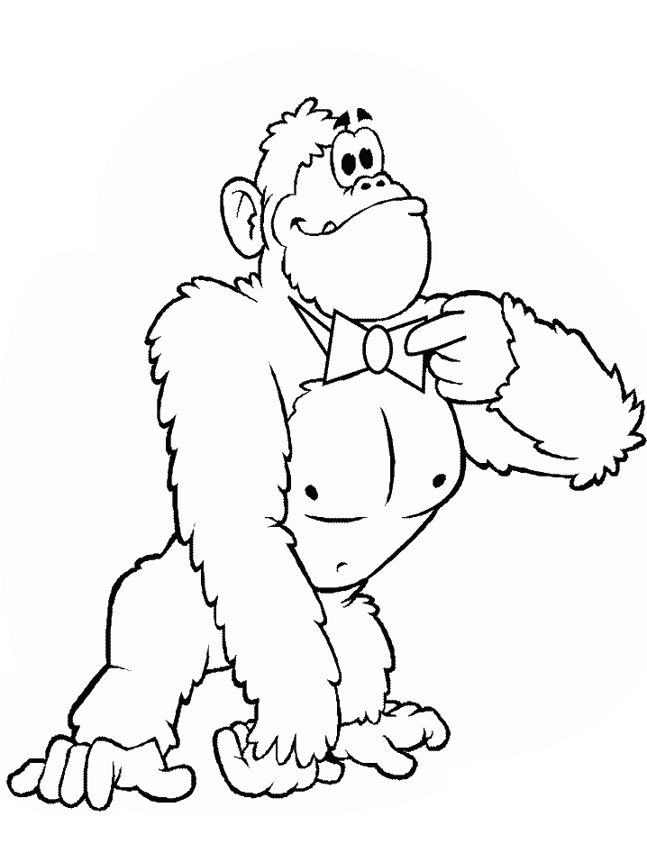 Dessin #13112 - image de gorille a imprimer et colorier