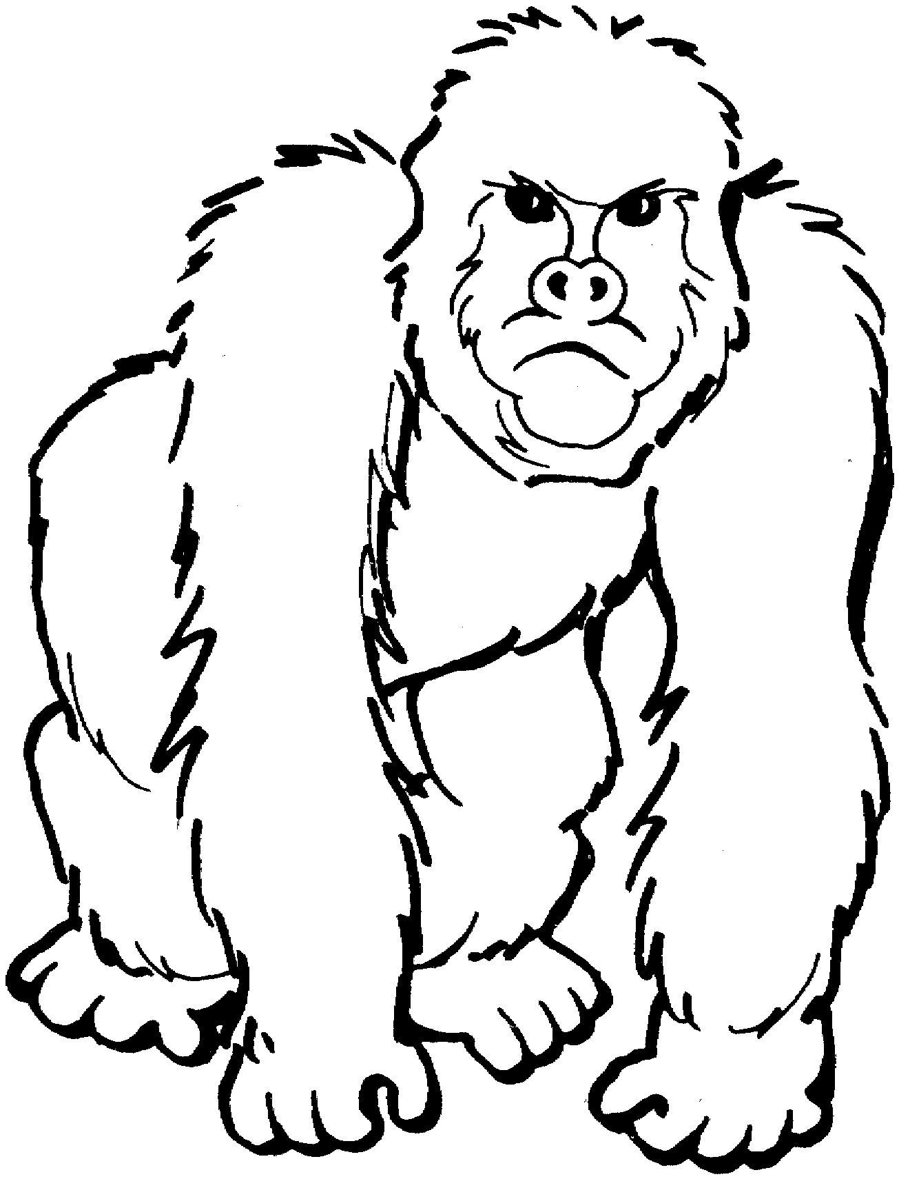 Dessin #13113 - dessin de gorille à colorier