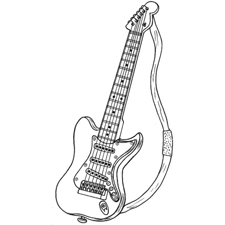 Dessin #15069 - Jeux de coloriage guitariste