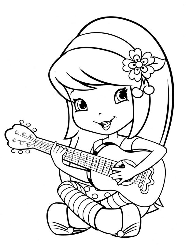 Dessin #15070 - Dessin de guitariste à colorier et imprimer